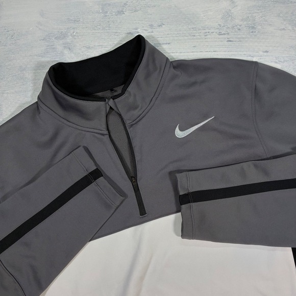 Nike Golf Therma Fit 1/4 Zip Pullover‎ Men Gray White Color Block Standard Fit L - Picture 3 of 9